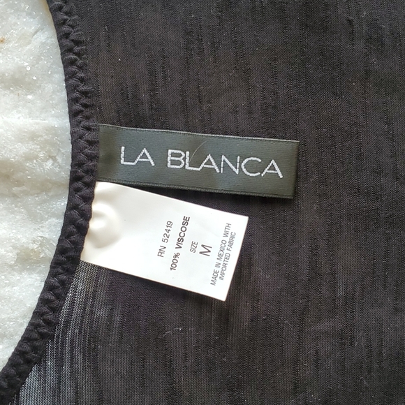 NWOT La Blanca Womens Jersey Tank Cover Up Mini Dress Size M Black - Picture 5 of 8